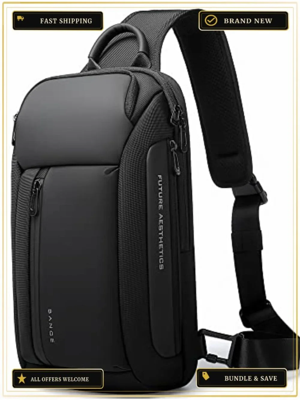 Waterproof Oxford Sling Backpack for Tablet Travel Hiking